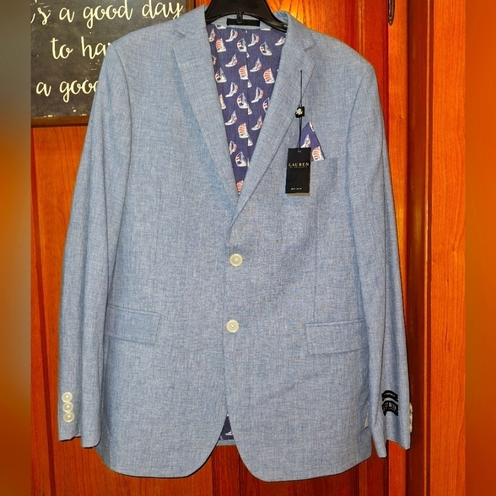 Lauren Ralph Lauren Linen Blend Bloxbury Sport Coat Modern Tailored Fit. 20Reg.